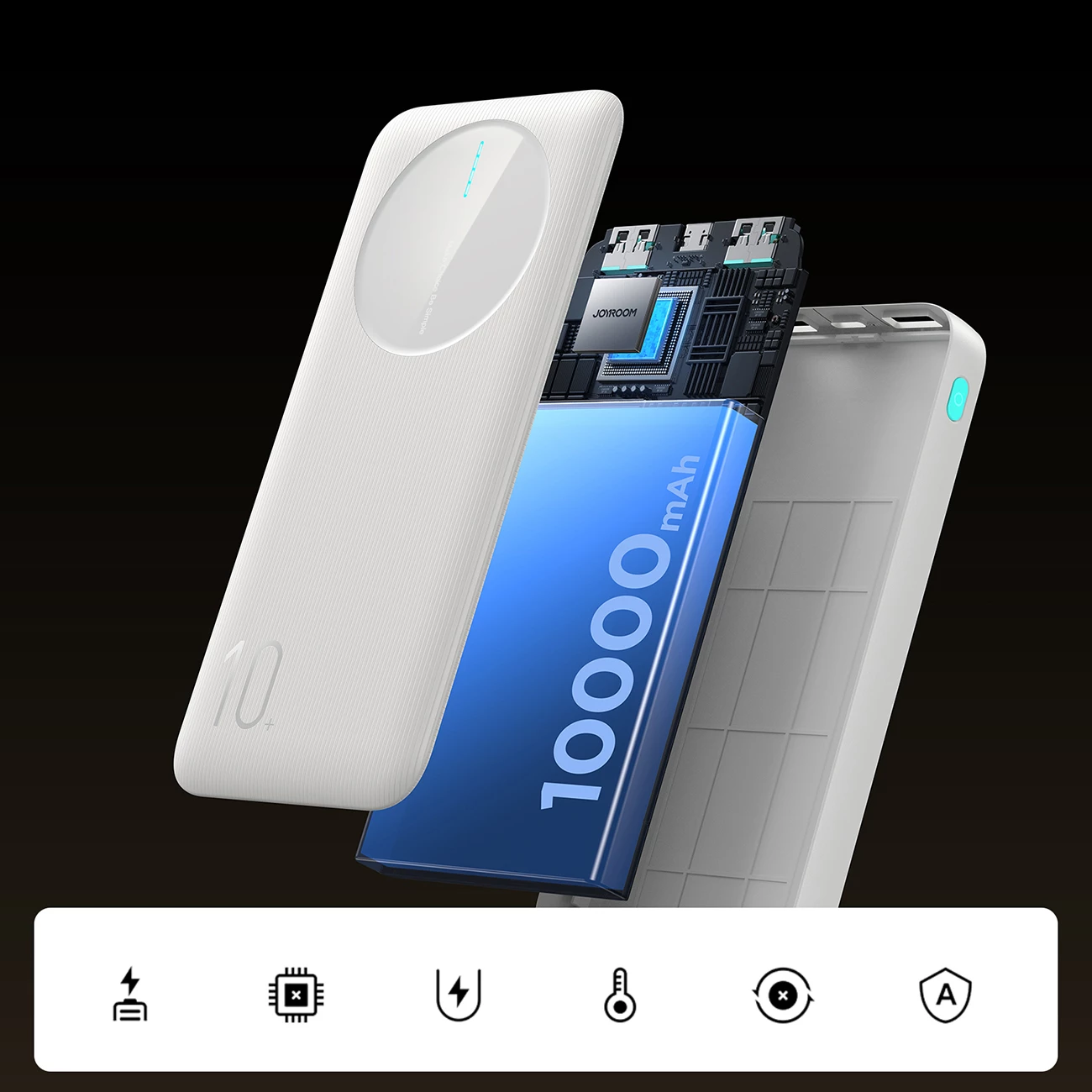 Prenosni polnilec Joyroom JR-PBF12, 10.000 mAh, 3 izhodi, bel