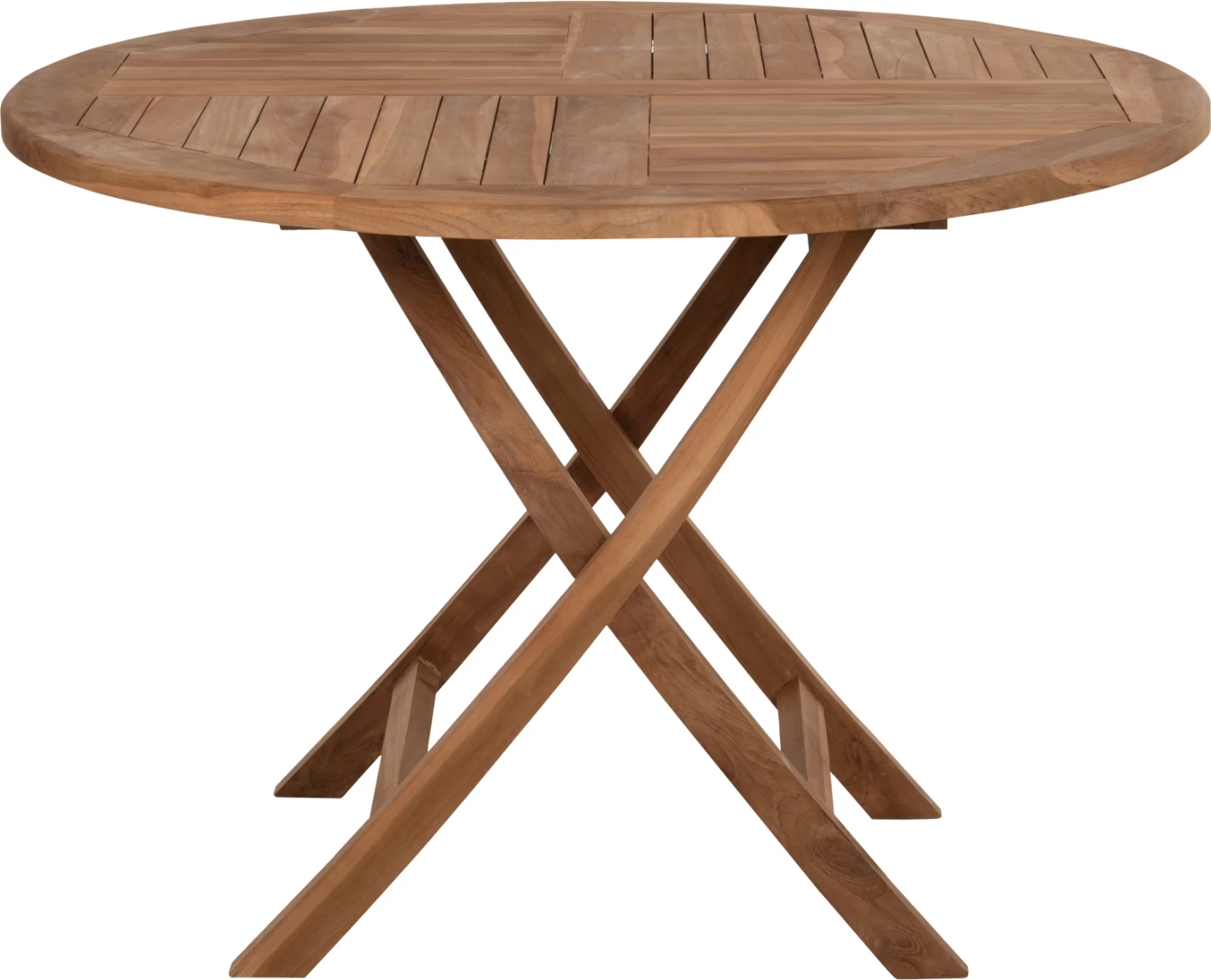Okrogla zložljiva miza KENDALL FH9543 iz tikovine v naravni barvi Φ106x73,5Hcm
