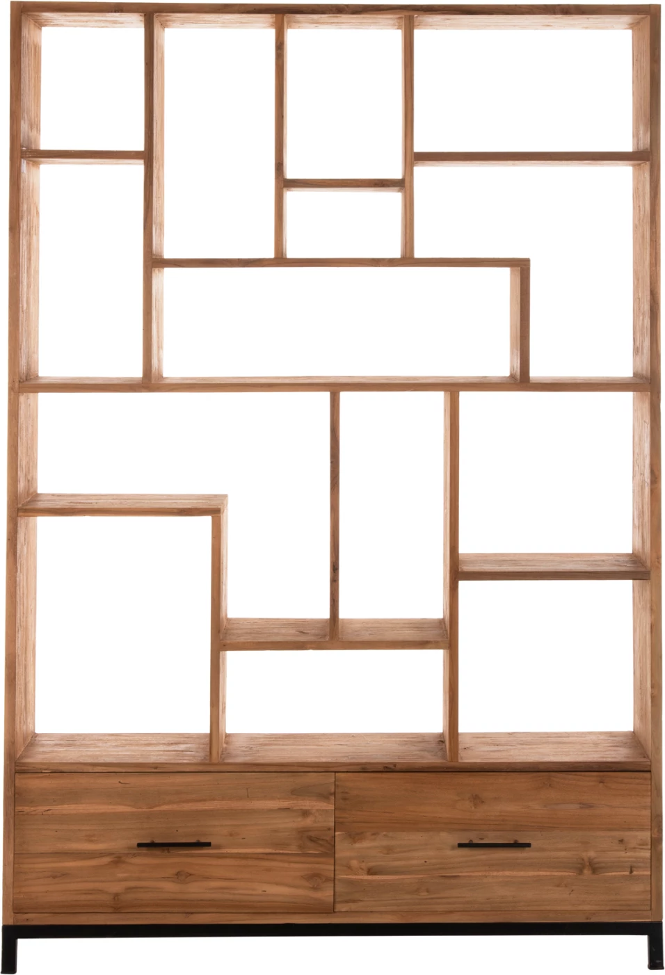 Knjižna omara ROMULUS FH9803 iz recikliranega tikovega lesa-2 predala 140x30x210,5Hcm