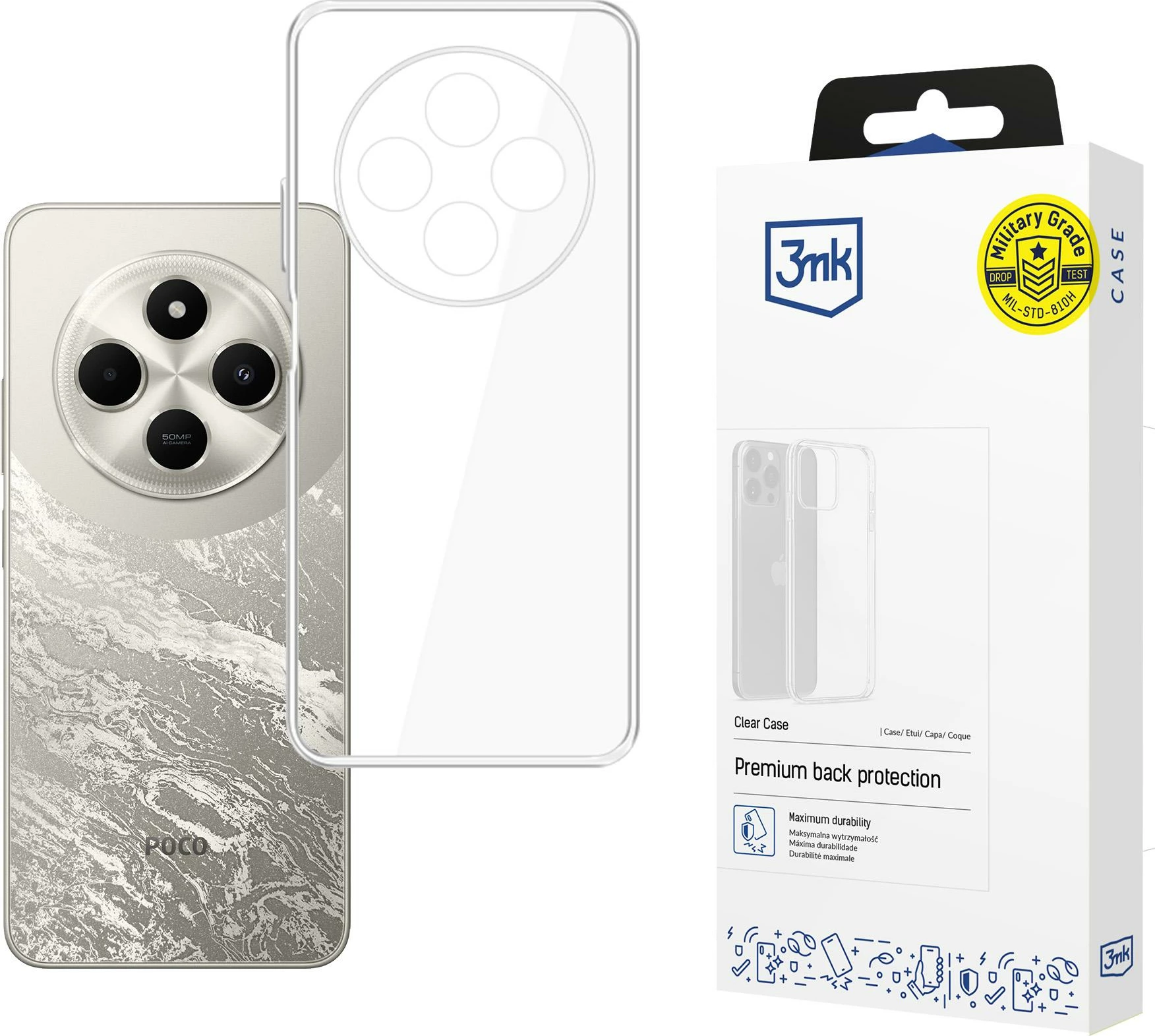 Prozoren ovitek za mobilni telefon 3mk Clear Case za Xiaomi Poco C75, transparenten