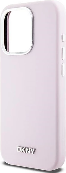 Ovitek za telefon iz tekočega silikona MagSafe za iPhone 14 Pro, roza, DKNY