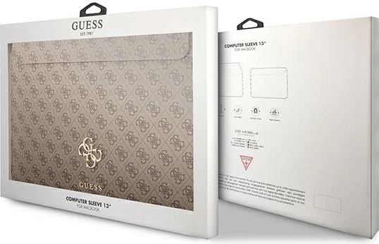 Ovitek za prenosnik do 13" Guess 4G Big Logo, rjav