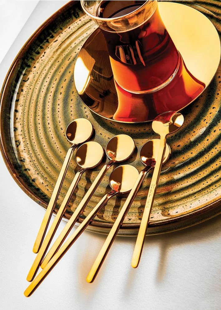 Set čajnih žličk (6 kosov), zlate barve, Hermia Concept, Zen877