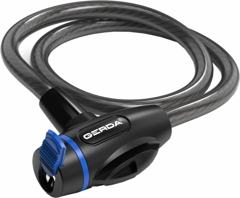 Varnostna ključavnica za kolo Gerda, obročna, okroglo ohišje, črna Flex 650/10T