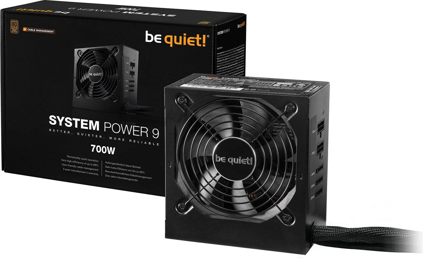 Napajalnik System Power 9, 700W, 80 PLUS Bronze, črn - BE QUIET!