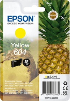 Kartuša za črnilo Epson 604 (C13T10G44010), 2,4 ml, do 130 strani, rumena