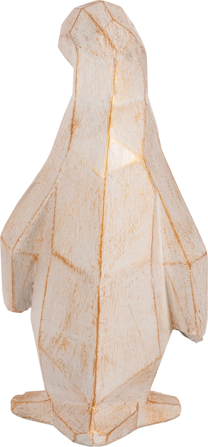 Talna dekoracija pingvin FH7916 GRC v beli patini z zlatimi detajli 45x45x100H cm