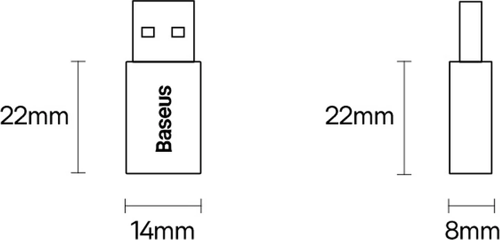 Adapter USB 3.1 OTG, USB-A na USB Type-C, Baseus Ingenuity Series, moder