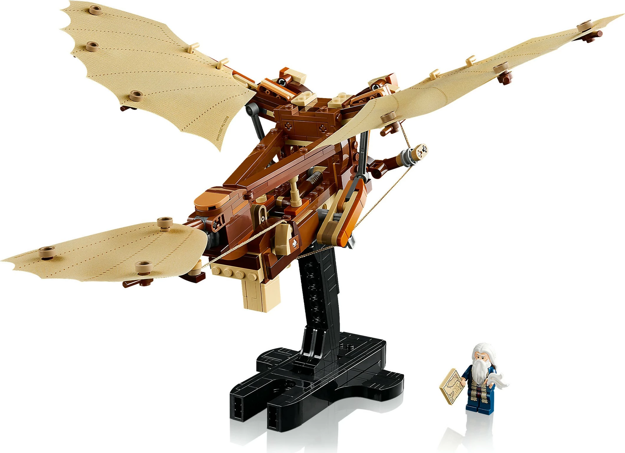 Model zgodovinske leteče naprave Leonardo da Vinci, LEGO set, 493 delov, večbarven