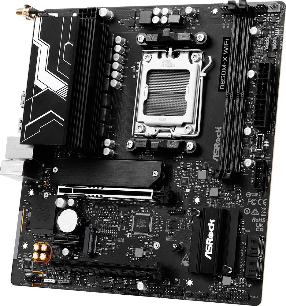 Micro ATX matična plošča, Asrock B850M-X WiFi R2, Socket AM5, črna