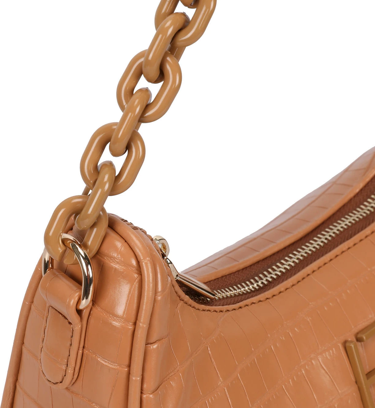Ramenska torba Croco, tan, Lucky Bees, 27x10x20 cm