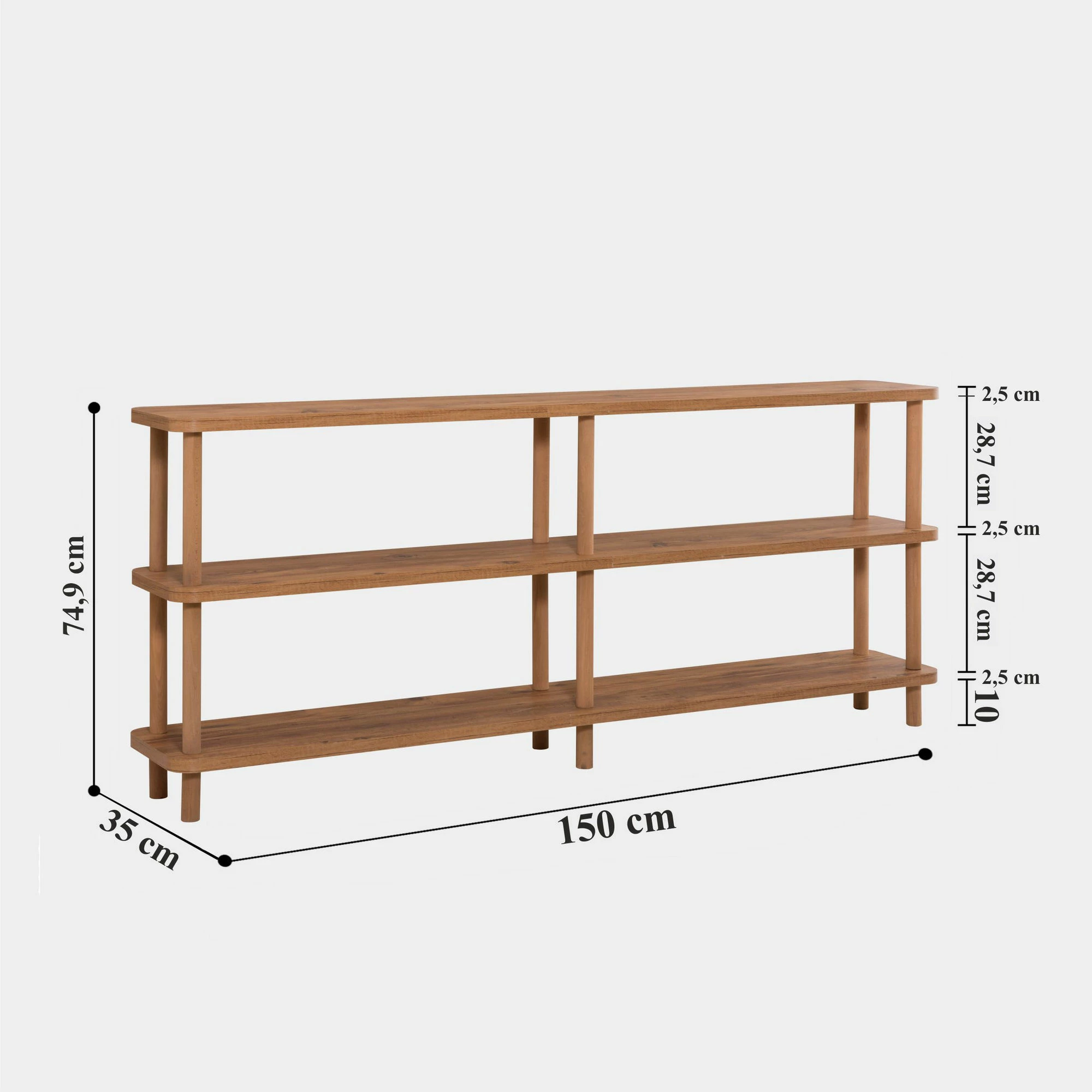 Polica za knjige Raca, Atlantic Pine, Hanah Home