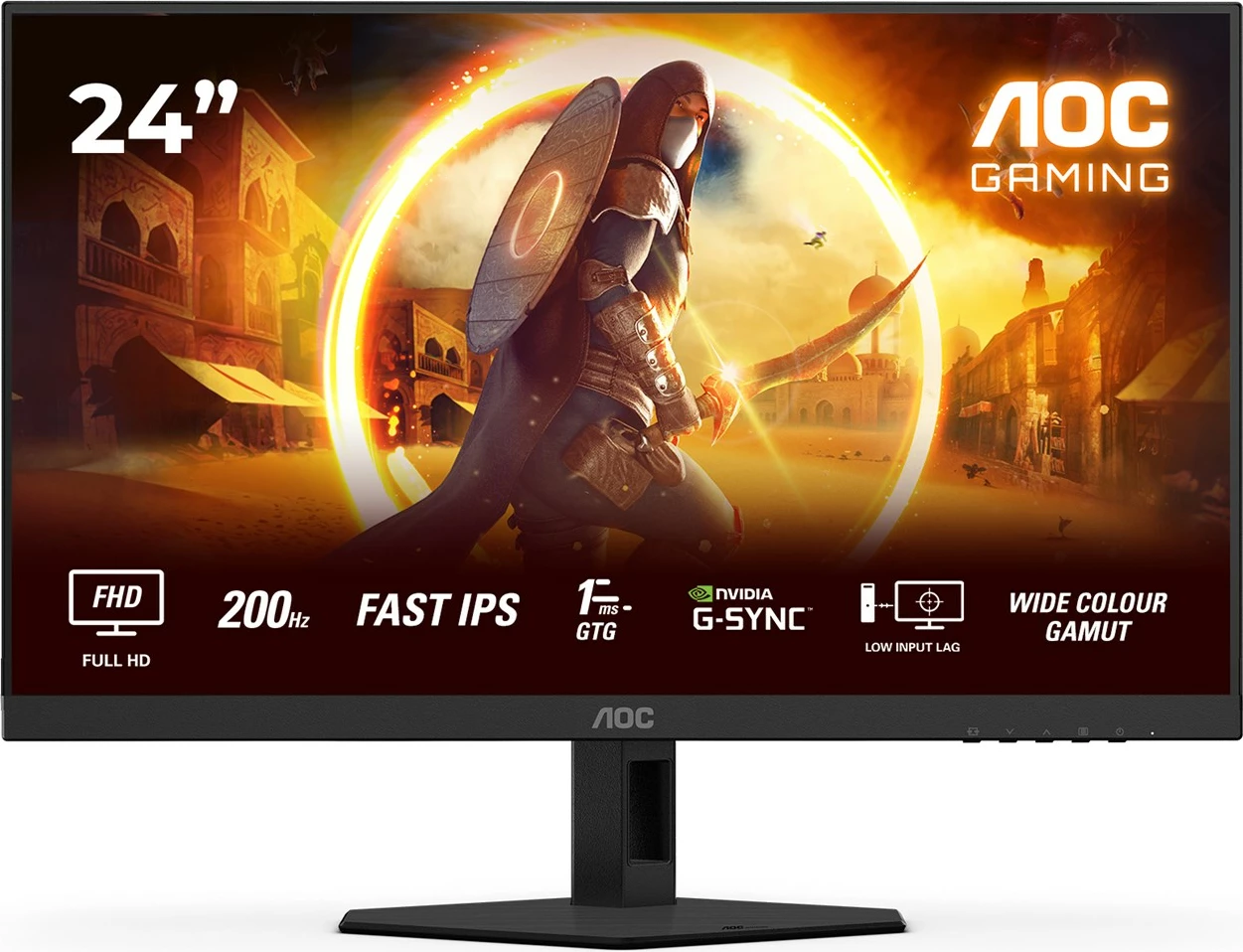 Gaming monitor AOC 24G4HRE, 23,8", Full HD, LED, črno/rdeč