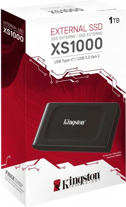 Ultra kompakten zunanji SSD 1TB, Kingston XS1000, USB 3.2 Gen2, črn