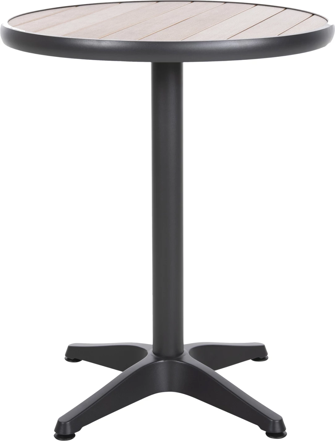 Aluminijasta okrogla miza ALEXA FH6086.01 antracitna-polivud vrh v naravni barvi Φ60x73Hcm