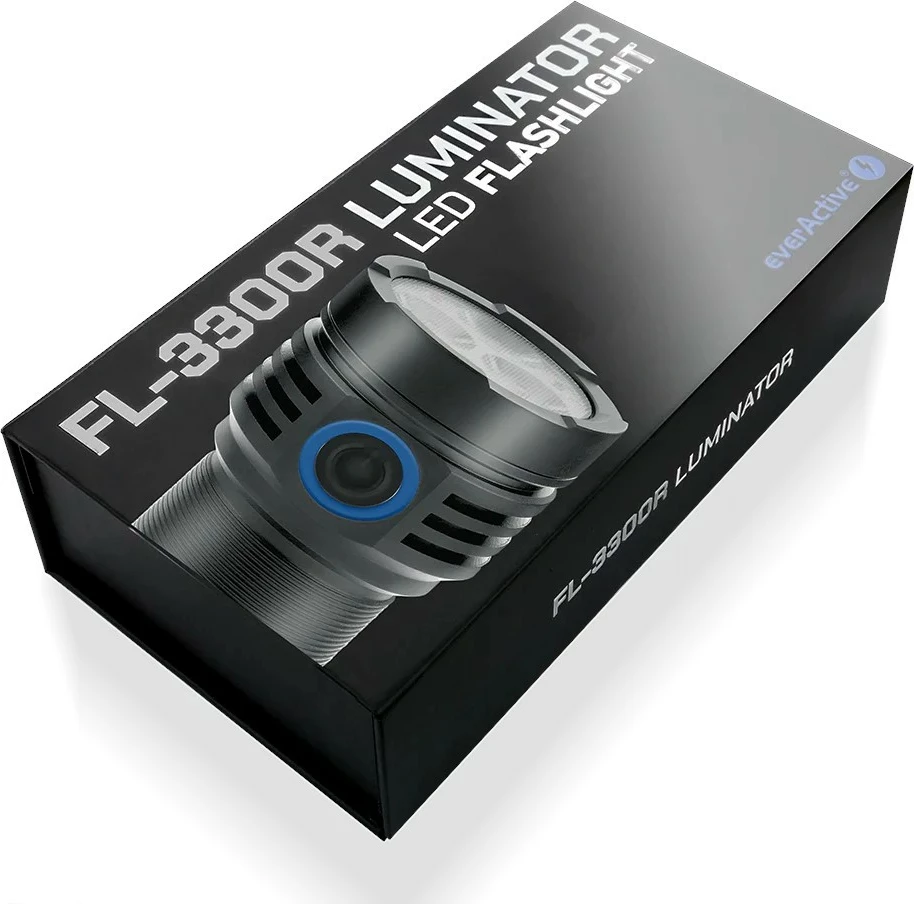 Močna ročna svetilka everActive FL-3300R, LED, 3300 lumenov, IPX4, črna