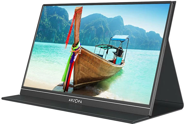 Prenosni monitor 15,6" Full HD z vgrajenimi zvočniki, Arzopa S1 TABLE, črn