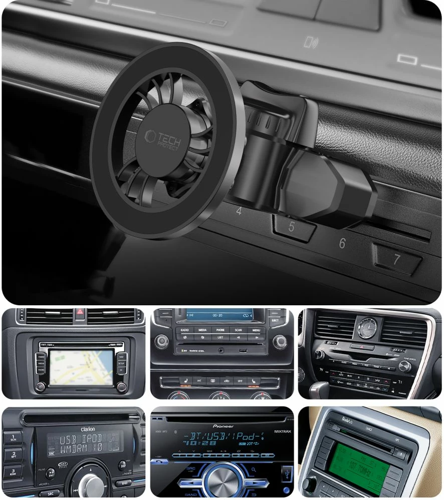 Magnetni nosilec za pametni telefon z MagSafe za avto, črn, Tech-Protect N56