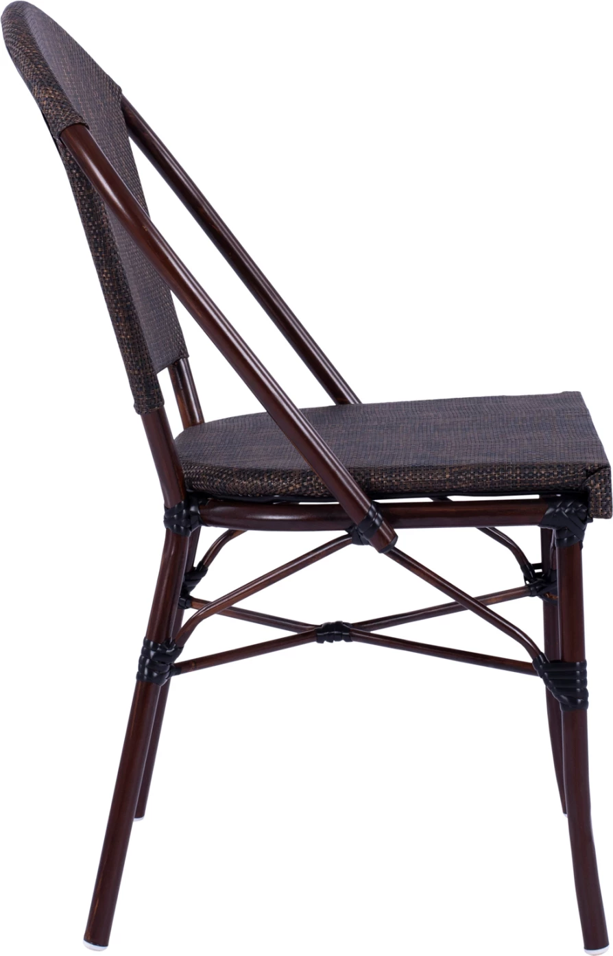 Kovinski stol videz bambusa rjave barve FH5718 54x62x89 cm