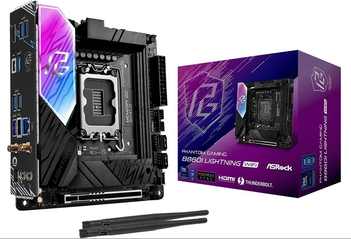 Plošča am3 ASRock B860I Lightning WiFi, Socket 1851, mini-ITX, bela