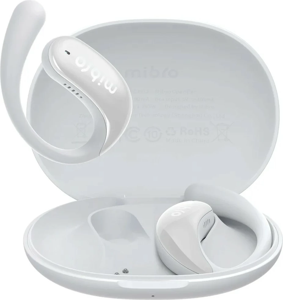 Open-ear slušalke Mibro OpenEar MIBAC_OE/WE, Bluetooth 5.4, do 30 h s polnilno škatlo, mikrofon, IPX4, bele