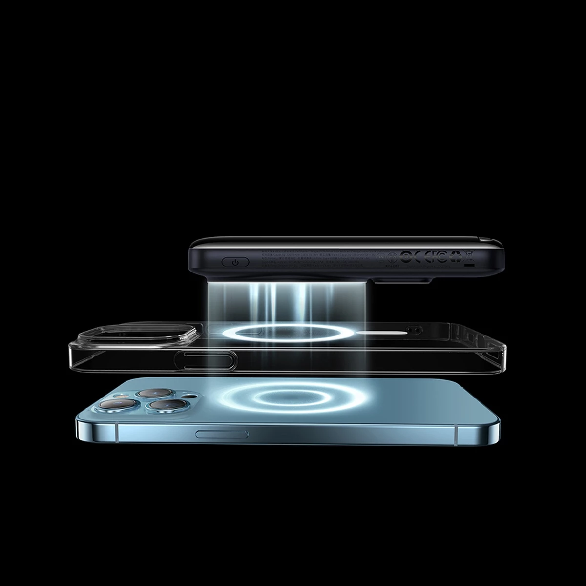 Powerbank Baseus Magnetic Bracket PPCX000203, 10000 mAh, MagSafe, 20 W, z USB-C kablom 0,5 m, temno modra
