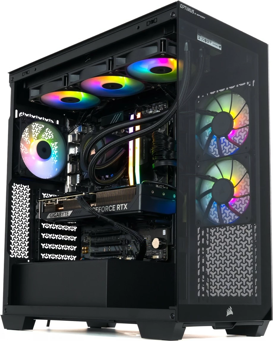 Računalnik za igre, OPTIMUS E-Sport GB550T-CR11, Ryzen 7 5800X, 16GB RAM, 1TB SSD, GeForce RTX 5070 12GB, Windows 11 Home, črn