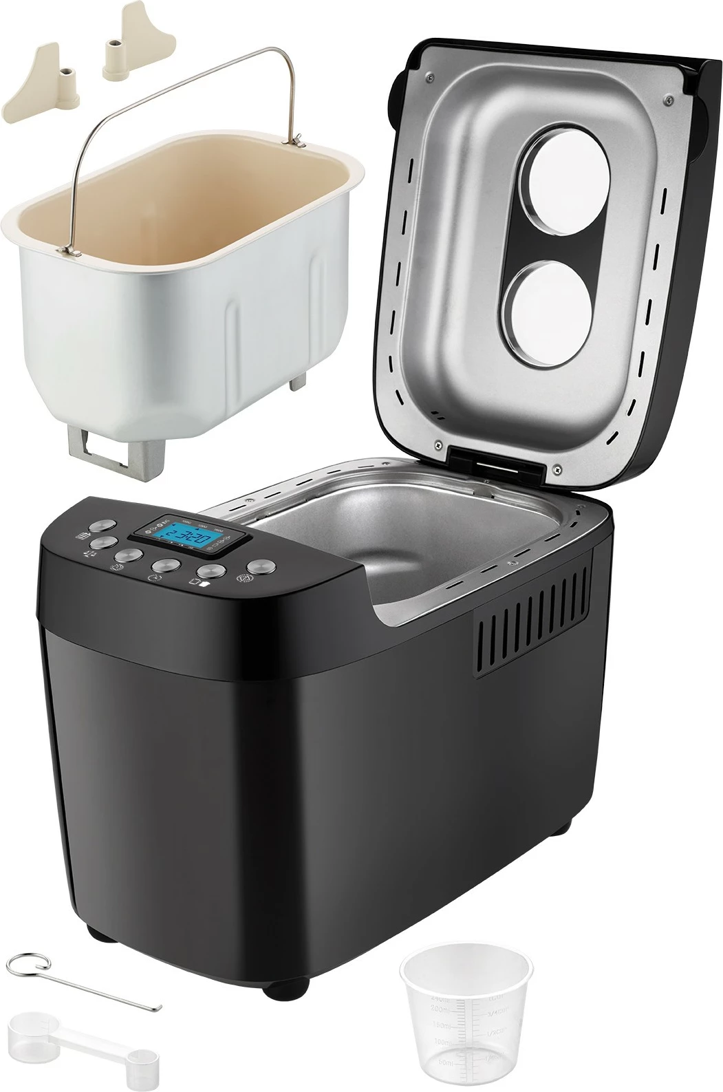 Pekač kruha UNOLD Backmeister Big, 1,5 kg, 15 programov, funkcija ogrevanja, okence za pogled, nadzor rženja, 850 W, črn