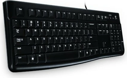 Polna tipkovnica Logitech K120 za poslovno rabo, žična, USB, AZERTY, črna
