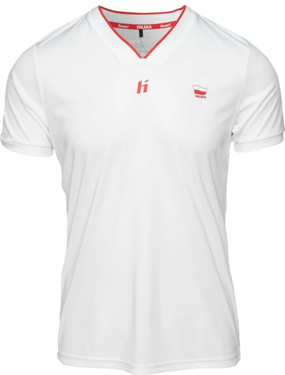 Majica za moške Huari, bela in rdeča