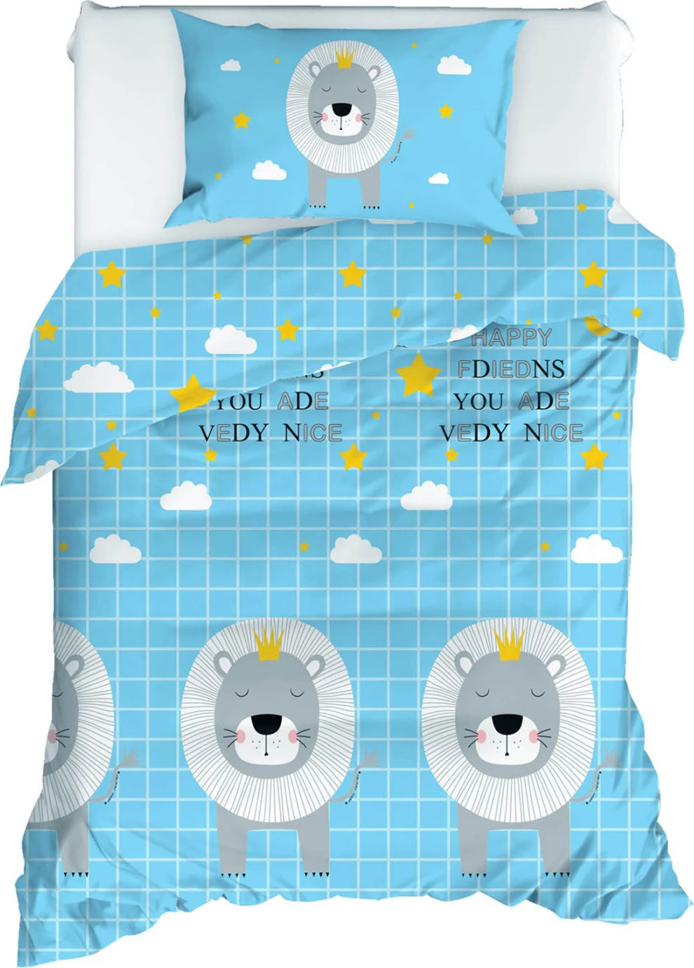 Komplet prevleke za odejo s prevleko za vzglavnik FH12059 samo modra modra 160x220 cm