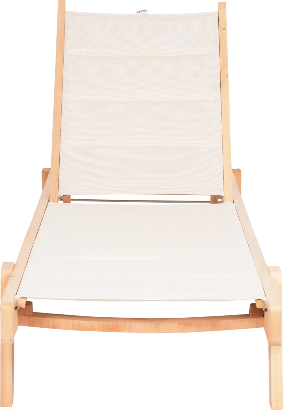 Plažni ležalnik MILOS FH10650.01 iz bukovega lesa v naravni barvi z ecru prevleko iz tekstilena 204x65x92,5H cm