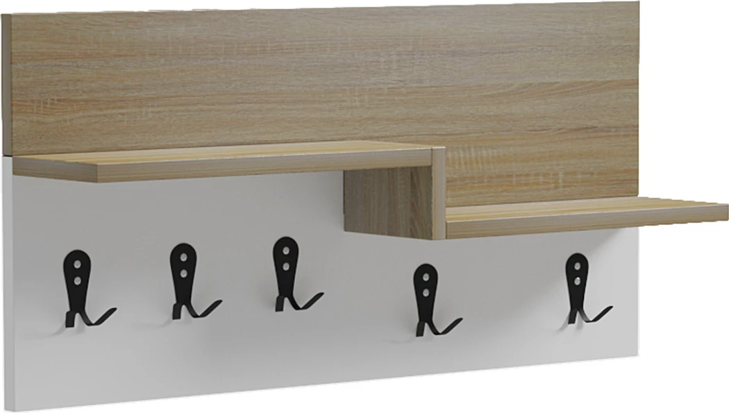 Vhodni obešalnik s polico NYDA FH18079.01 melamin v sonoma-beli 65x13.2x31Hcm