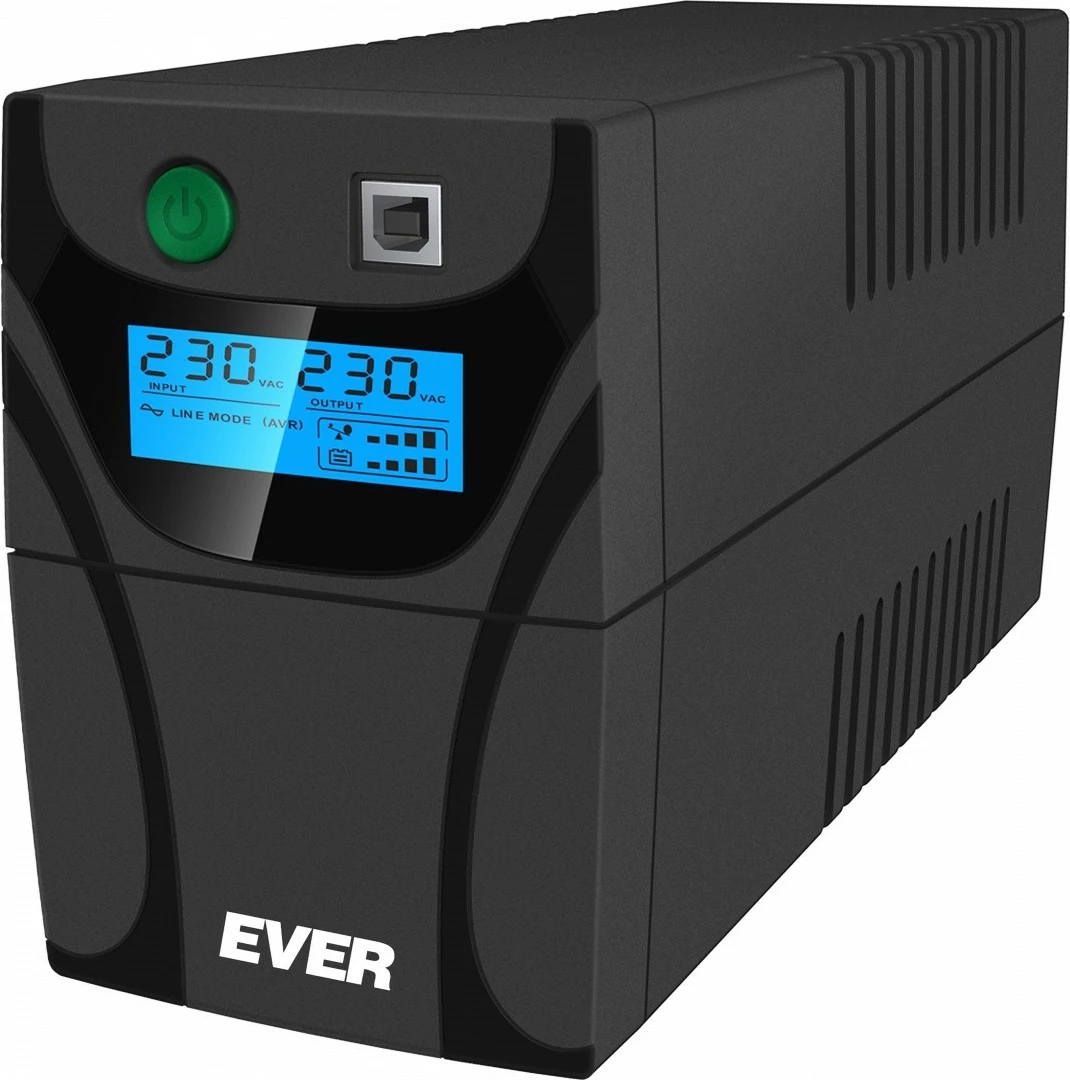 UPS 650 VA (360 W) Ever Easyline AVR USB, črn