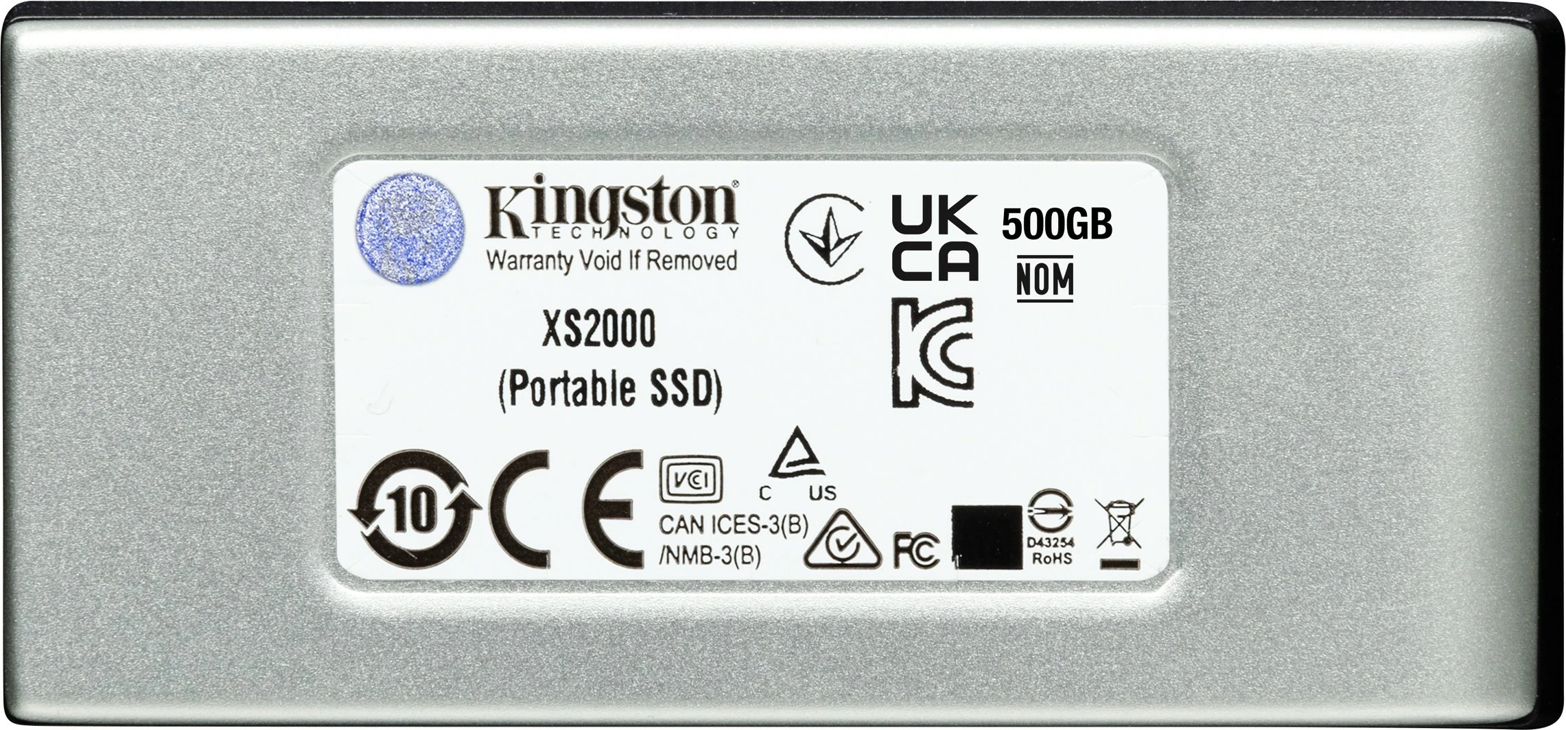 Prenosni SSD Kingston XS2000, 2 TB, USB Type-C, črn, srebrn