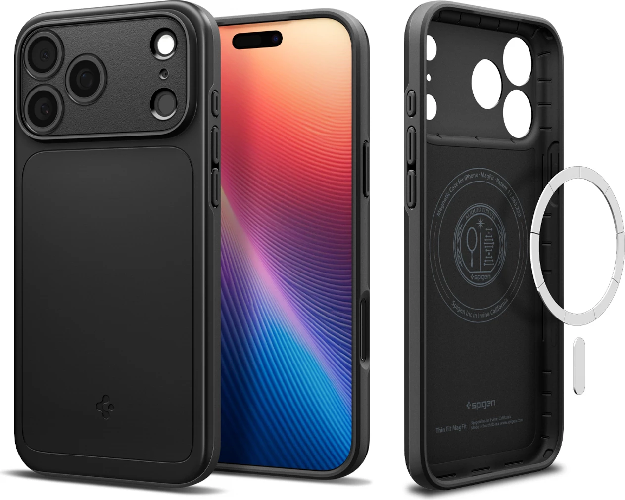 Tanki ovitek MagSafe za iPhone 17 Pro Max, Spigen, črn