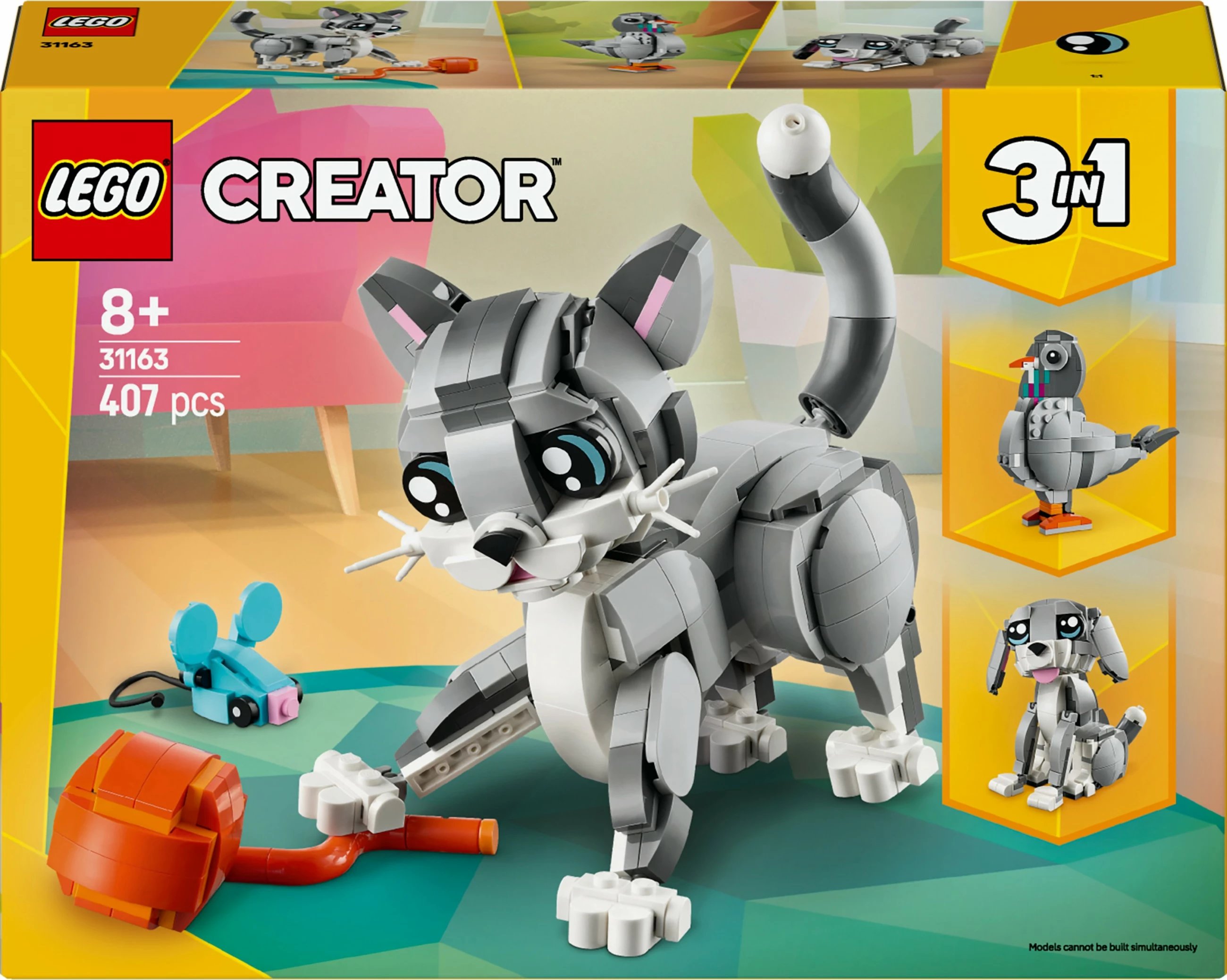 Gradbeno igračo LEGO Creator Siva mačka 31163, večbarvno