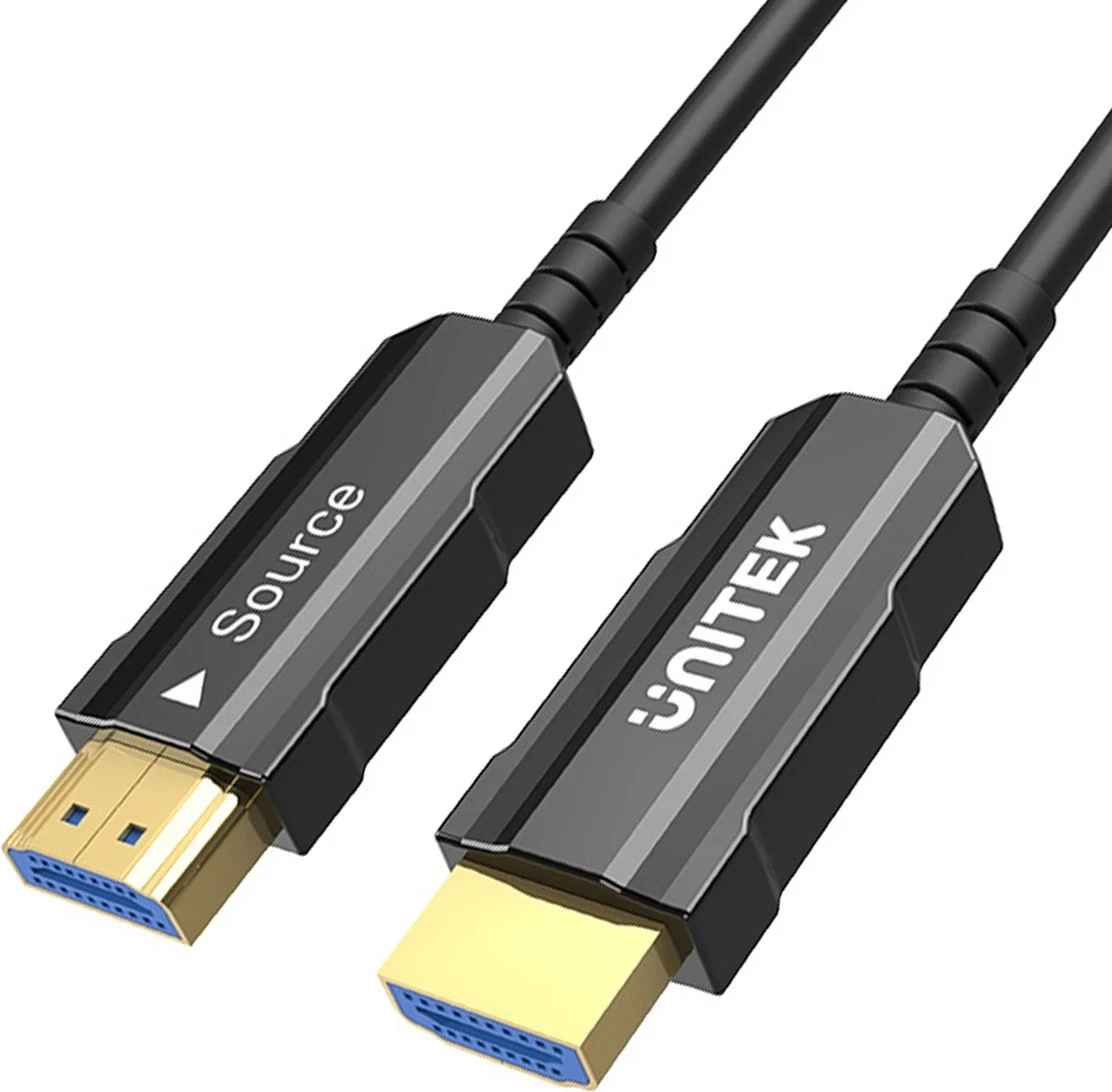 Optični HDMI 2.0 kabel Unitek, 4K 60Hz, 15 m, črn
