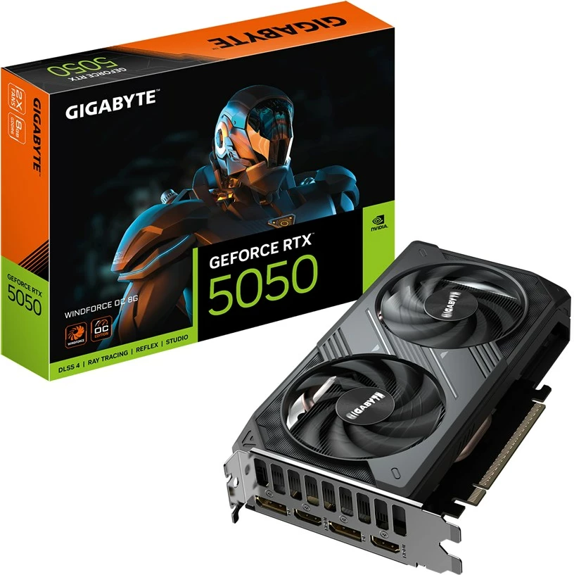 Grafična kartica Gigabyte GeForce RTX 5050 WINDFORCE OC 8G, 8GB GDDR6, PCI-E 5.0, črna