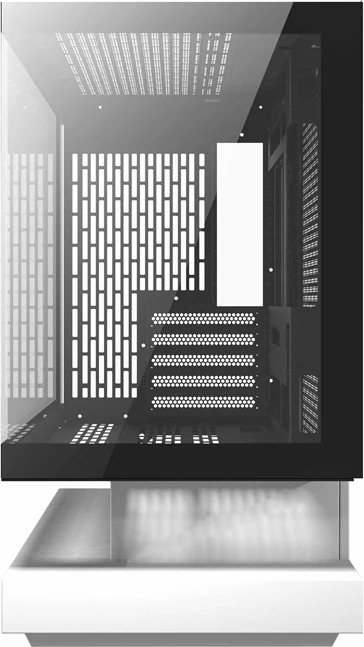Računalniško ohišje Darkflash F1 midi tower, M-ATX/ITX, 3x HDD + 3x SSD, kaljeno steklo, USB-A 3.0 x2/USB-C, belo, komplet z 6 ARGB ventilatorji