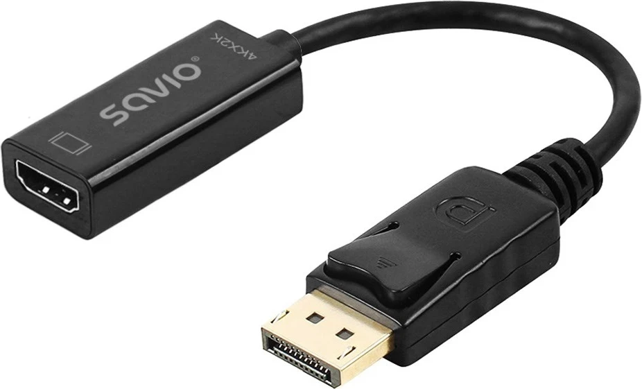 Adapter DisplayPort (moški) v1.2 - HDMI A (ženski) v1.4, 4K, Savio AK-62