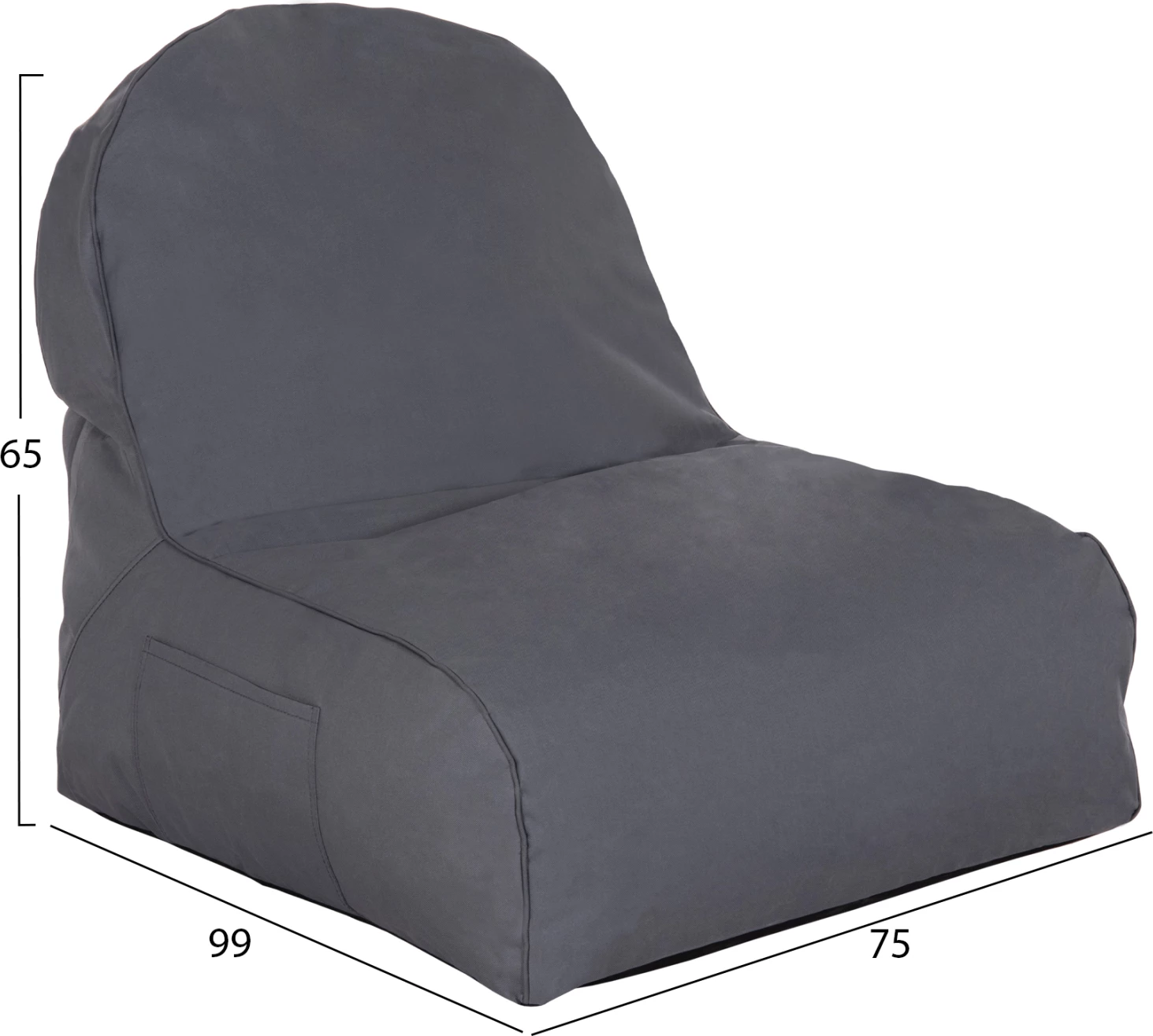 Puf naslonjač Cloud, siva, z UV zaščito, 81x78x73 cm