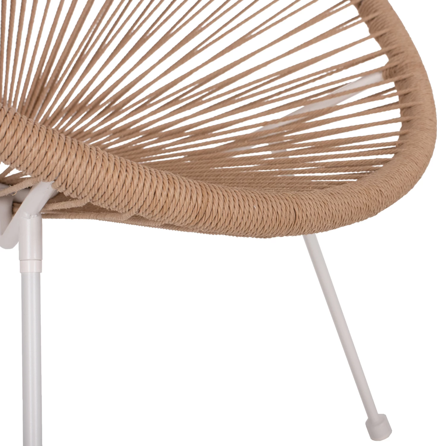 Gnezdo tipa naslanjač ACAPULCO iz belega kovine in naravnega ratana FH5871.02 70x73x79 cm