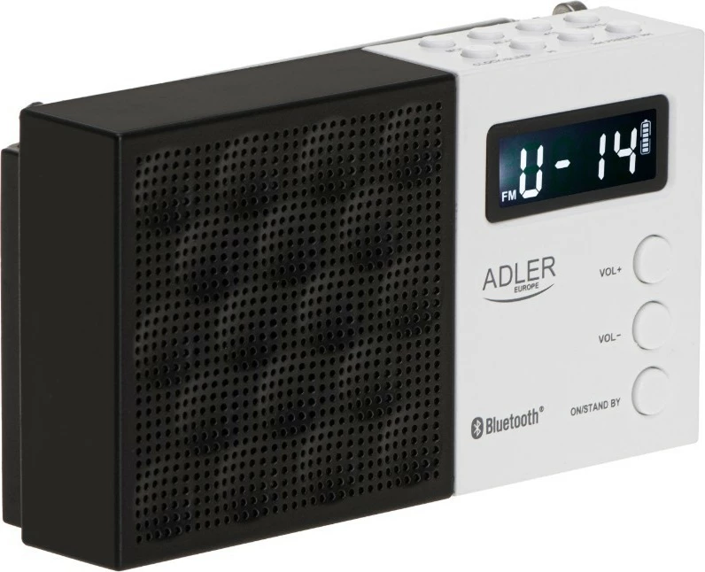 Digitalni PLL radio Adler AD1908 z Bluetoothom, USB/SD, črn/bel