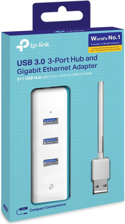 Gigabit Ethernet in 3x USB 3.0 adapter TP-Link UE330, USB 3.0 na Ethernet, bel