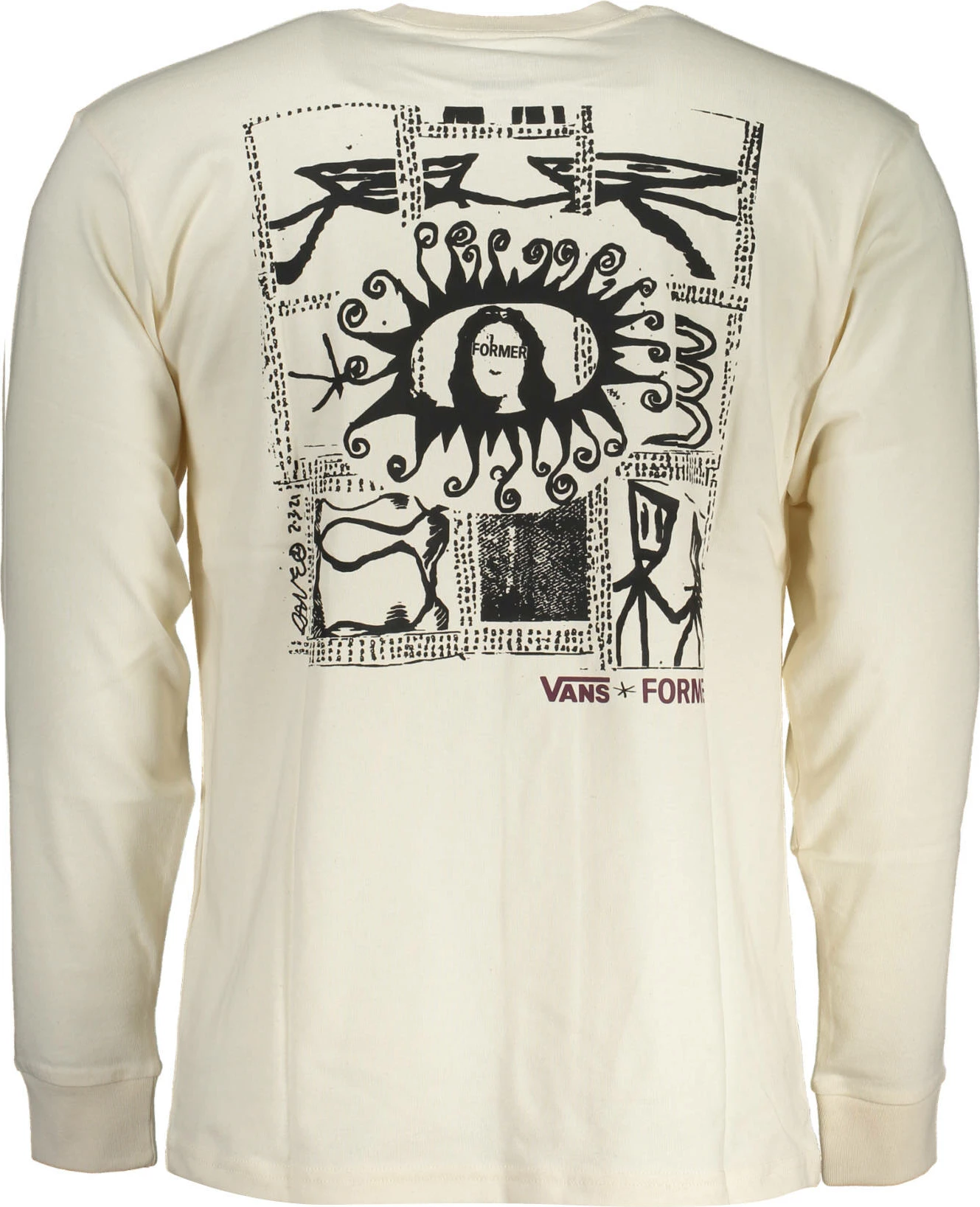 Majica z dolgimi rokavi VANS za moške, bela