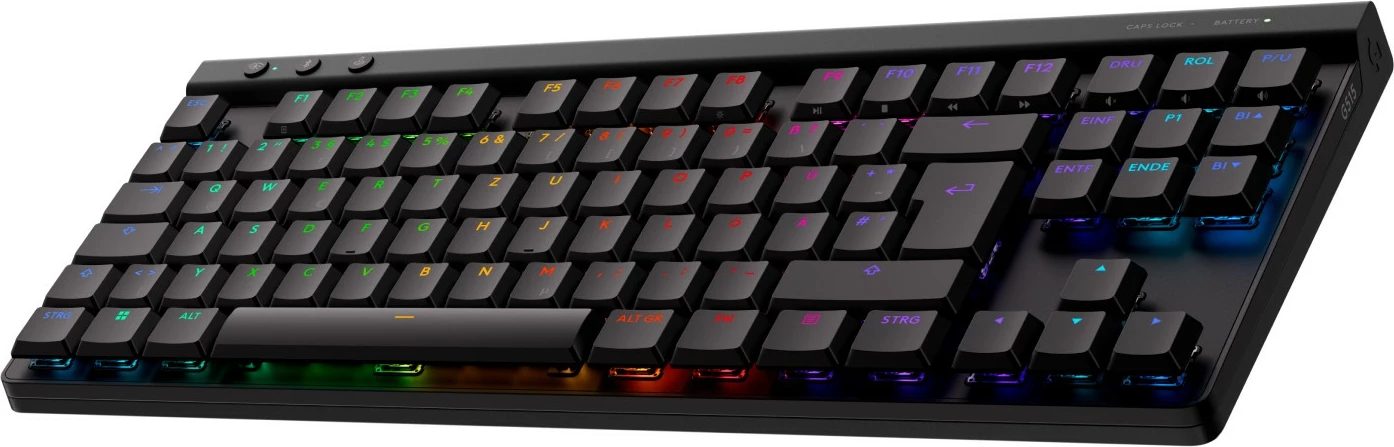 Tenkeyless mehanska tipkovnica Logitech G515 LIGHTSPEED TKL, žična in brezžična, RGB LED, QWERTZ, črna