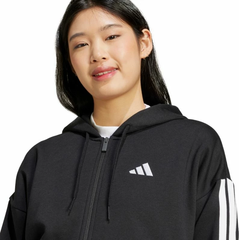 Pulover s kapuco adidas, ženski, črn