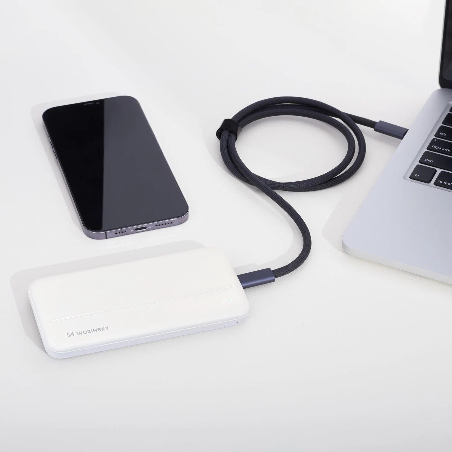 Powerbank 10000 mAh, 2x USB, bel, Wozinsky WPBWE1