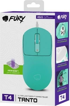 Ergonomski RGB miš Fury Tanto T4, mentolna